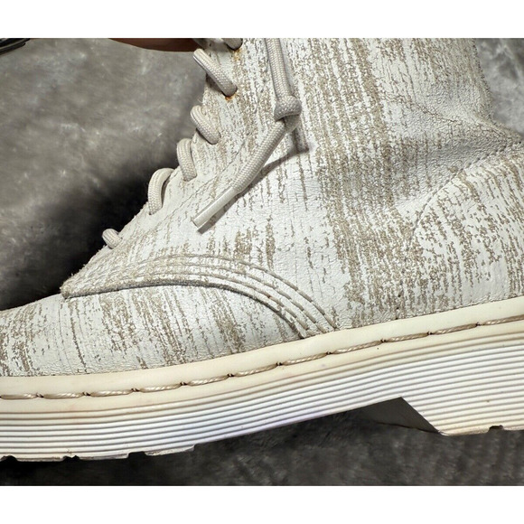 Dr. Martens White Mono Painter Pascal 1460 8 Eye Boots Womens Size 7 Mens 6 Rare - Picture 10 of 11